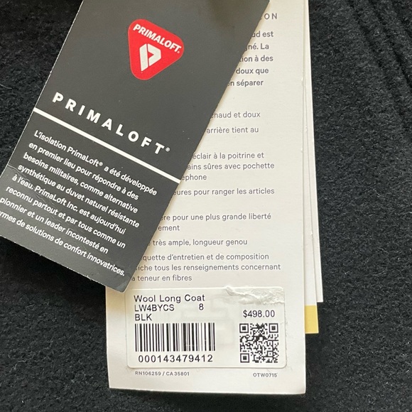 Lululemon Wool Long Coat - Black MSRP $498 - Picture 8 of 11